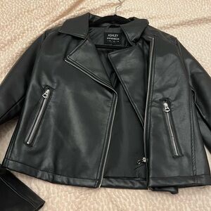 Ashley By 26 International Girl’s Sleek Black Pleather Style Jacket